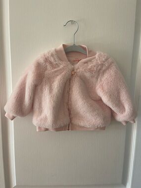 Cat & Jack Light Pink Faux Fur Pea Coat for Kids